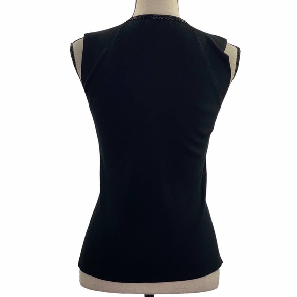 GEORGIOU Studio Black Beaded Tank Top Size Large - Picture 4 of 11
